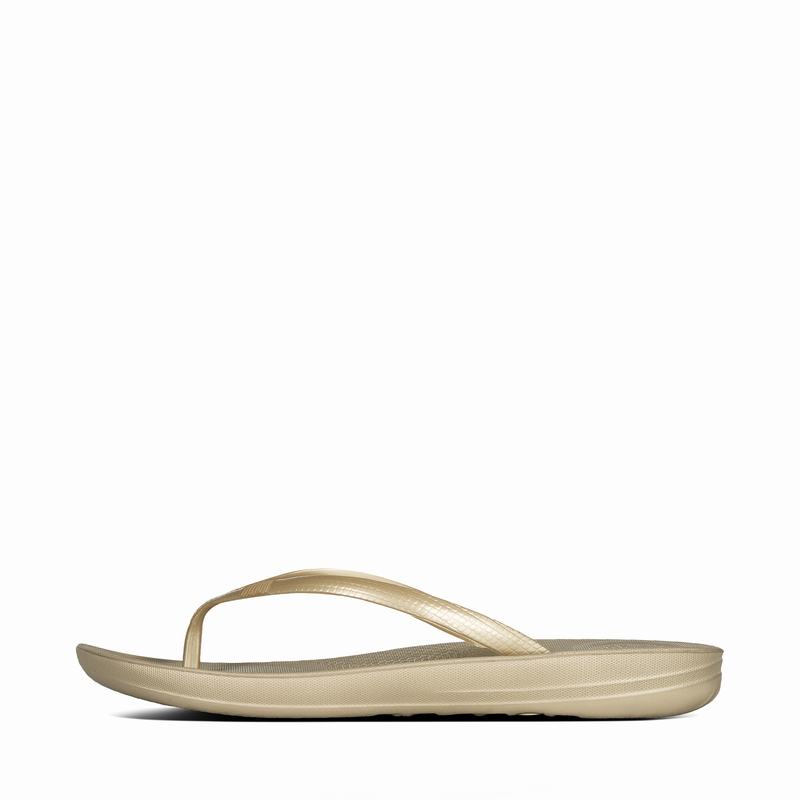 FitFlop Iqushion Ergonomc Gold - FitFlop Flip Flops Damen Sale [CXVK-06482]